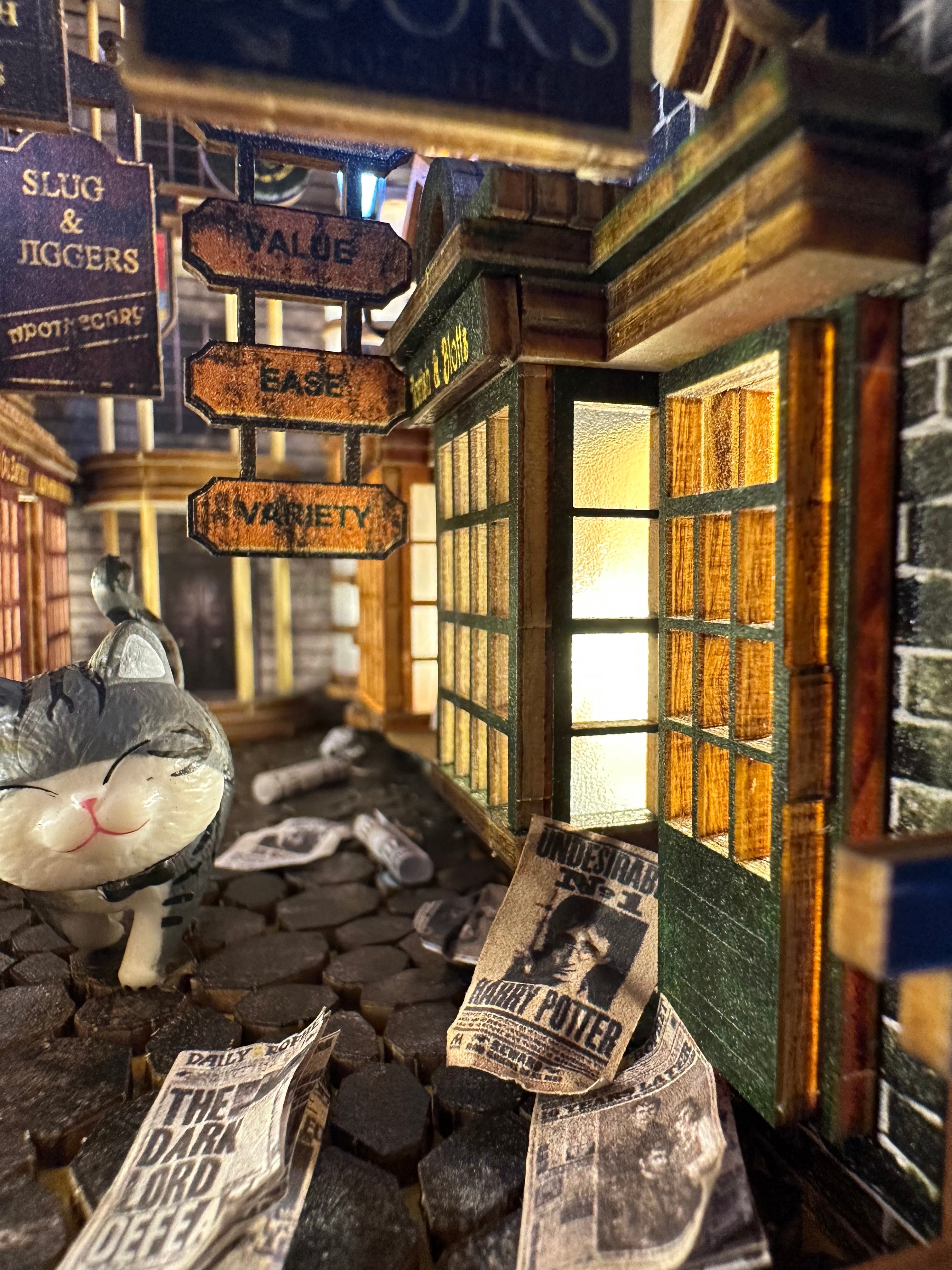 Diagon Alley Pre-Colored Book Nook | LKWood